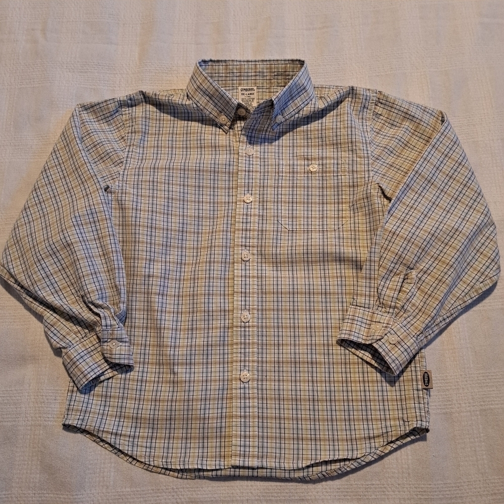 Gymboree boys size XXL or 7 years plaid long sleeved shirt, Vintage sizing